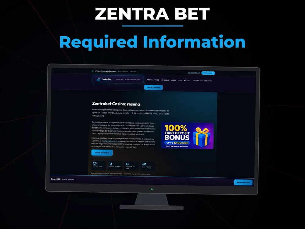 Zentra Bet - Required Information