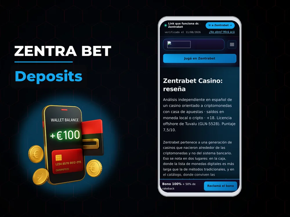 Zentra Bet - Deposits